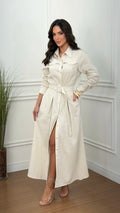 Vestido Linho Giordana Com Cinto