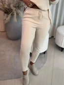 Calça De Tricô Com Barra Italiana Gabi