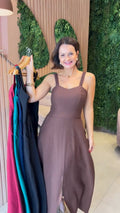 Vestido em tecido marrante Josi