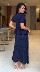 Conjunto Tricot Maguinha Peplum Valery