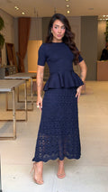 Conjunto Tricot Maguinha Peplum Valery
