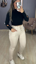 Calça sarja flanelado