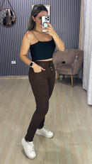 Calça sarja flanelado